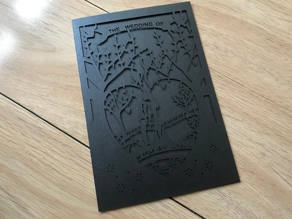 50pcs Pearl Black laser cut Wedding Invitations,invitation Card,Laser Cut Wedding Cards - Kdecoration