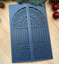 50pcs pearl navy blue DIY laser cut Invitation Card,gate laser cut Wedding cards,birthday invitation - Kdecoration