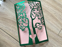 50pcs Glitter Green Tree Birthday Invitation Cards,laser cut wedding Cards,Bridal Shower Party Invitations - Kdecoration