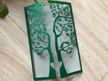 50pcs Glitter Green Tree Birthday Invitation Cards,laser cut wedding Cards,Bridal Shower Party Invitations - Kdecoration