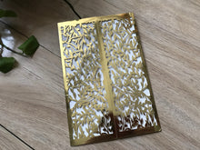 50pcs Leaf Metallic Gold Wedding Invitation,Laser Cut Wedding Card,Engagement Invitation Covers,Bridal Show Invitations,Invitations Covers - Kdecoration