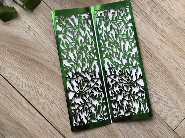 50pcs Leaf Metallic Gold Wedding Invitation,Laser Cut Wedding Card,Engagement Invitation Covers,Bridal Show Invitations,Invitations Covers - Kdecoration