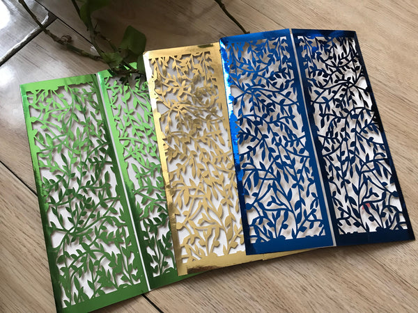 50pcs Leaf Metallic Gold Wedding Invitation,Laser Cut Wedding Card,Engagement Invitation Covers,Bridal Show Invitations,Invitations Covers - Kdecoration