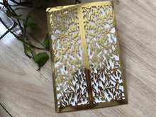 50pcs Metallic Paper Gold Leaf Wedding Invitations Card,Laser Cut Invitation Cards,Birthday invite - Kdecoration