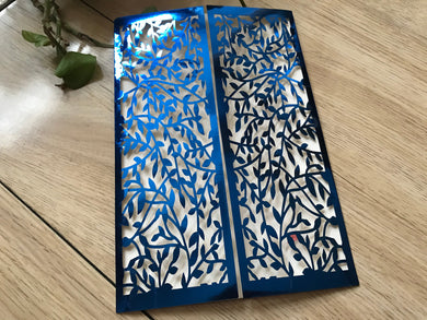 50pcs Leaf Metallic Gold Wedding Invitation,Laser Cut Wedding Card,Engagement Invitation Covers,Bridal Show Invitations,Invitations Covers - Kdecoration