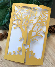 50pcs Pearl gold laser cut Invitations,Tree Laser Cut Wedding Cards,custom laser cut invite covers - Kdecoration