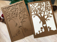 50pcs Pearl brown laser cut Invitations,Tree Laser Cut Wedding Cards,custom laser cut invite covers - Kdecoration