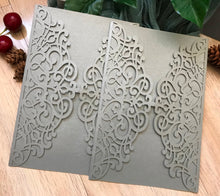 50pcs pearl silver Laser Cut Wedding Cards,wedding invite covers,bridal shower invitations - Kdecoration