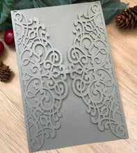 50pcs pearl silver Laser Cut Wedding Cards,wedding invite covers,bridal shower invitations - Kdecoration