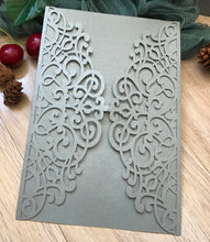 50pcs Pearl Silver floral wedding invitations,Bridal Shower Invitations,elegant invitations - Kdecoration