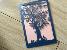 50pcs Navy Blue Tree laser cut Wedding Invitations,customiz laser cut Wedding Cards - Kdecoration