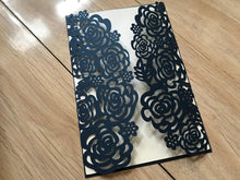 50pcs Dark Navy Blue Laser Cut Invitation Cards,Wedding Invitations,Birthday Invitations - Kdecoration