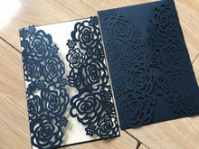 50pcs Dark Navy Blue Laser Cut Invitation Cards,Wedding Invitations,Birthday Invitations - Kdecoration