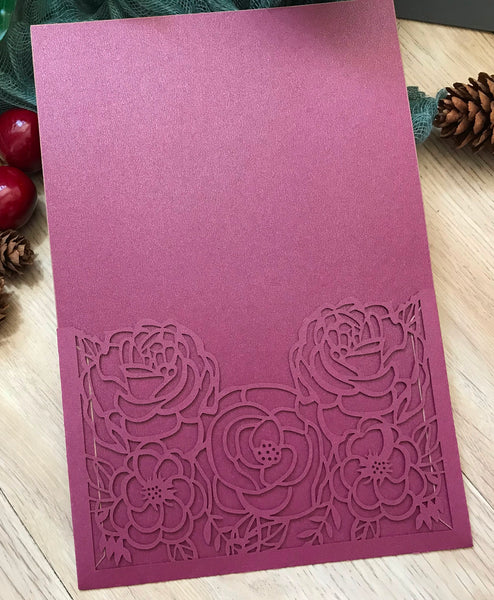 50pcs custom Menu Cards,Rose laser cut Invitations Cards,birthday invitation cards - Kdecoration