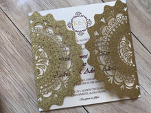 50pcs Glitter Gold Laser Cut Wedding Cards,Birthday Invitations,Engagement Invitaitons - Kdecoration