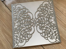 50pcs Glitter Silver Wedding Invitations,Laser Cut Invitations Cards,Laser Cut Wedding Cards,invites - Kdecoration