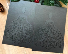 50pcs Pearl Black Pocket Bridal Shower invitations,Laser Cut wedding invitation cards - Kdecoration