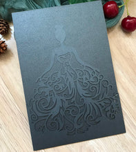 50pcs Pearl Black Pocket Bridal Shower invitations,Laser Cut wedding invitation cards - Kdecoration