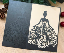 50pcs Pearl Black Pocket Bridal Shower invitations,Laser Cut wedding invitation cards - Kdecoration