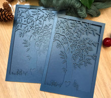 50pcs pearl navy blue tree Sweet Sixteen Birthday Invitations Cards,laser cut wedding invitations - Kdecoration