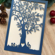 50pcs pearl navy blue tree Sweet Sixteen Birthday Invitations Cards,laser cut wedding invitations - Kdecoration