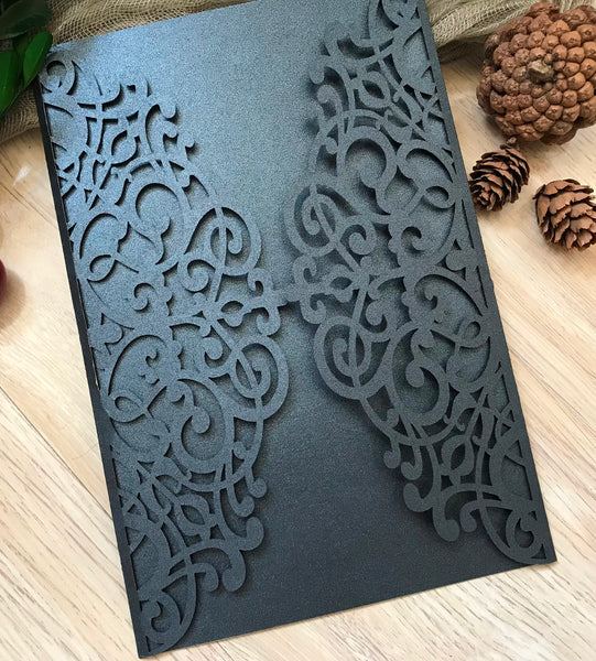 50pcs Laser Cut Wedding Invitations cards.Floral Engagement Invitations Cards,Colorful Invite