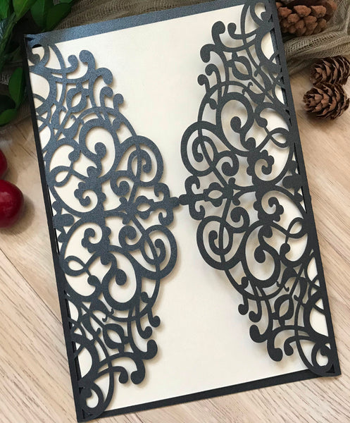 50pcs Laser Cut Wedding Invitations cards.Floral Engagement Invitations Cards,Colorful Invite