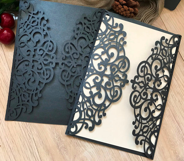 50pcs Laser Cut Wedding Invitations cards.Floral Engagement Invitations Cards,Colorful Invite