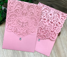 50pcs pearl pink pocket baby shower invitations cards,sweet 16th birthday invitation cards - Kdecoration