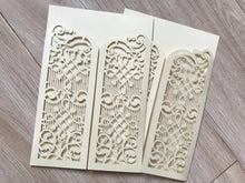 50pcs Pearl Light Gold Laser Cut Invitation Cards,Wedding Invitations,Laser Cut Wedding Cards,Menu Cards,Invitations Covers - Kdecoration