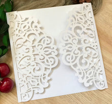 50pcs Pearl white laser cut invitations,bridal shower invitations,wedding invitations cards - Kdecoration