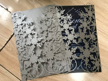 50pcs Pearl Silver snowflake Laser cut wedding Invitations,custom Bridal Shower Invitation - Kdecoration