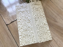 50pcs Pearl Cream Laser Cut Wedding Invitations,Laser Cut Invitation Cards,Bridal Shower Invitations - Kdecoration