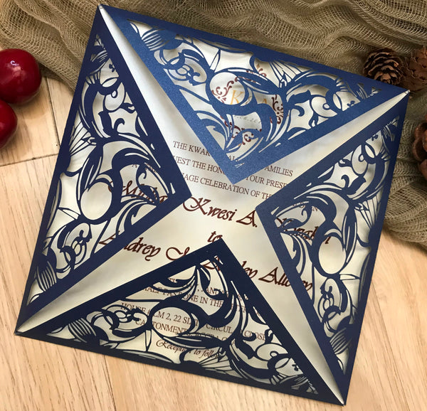 50pcs Bridal Shower Invitations,laser cut invitation cards,engagement invitations - Kdecoration