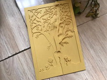 50pcs pearl gold Tree Laser Cut Wedding Cards,unique bridal shower invitations,wedding invitations - Kdecoration