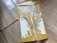 50pcs Pearl Gold Tree Laser Cut Wedding Cards,Invitaitons Cards,golden anniversary invitations - Kdecoration