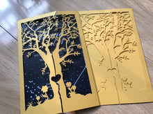 50pcs pearl gold Tree Laser Cut Wedding Cards,unique bridal shower invitations,wedding invitations - Kdecoration