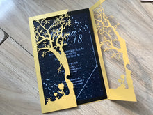 50pcs pearl gold Tree Laser Cut Wedding Cards,unique bridal shower invitations,wedding invitations - Kdecoration