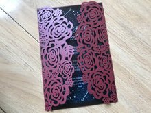 50pcs Pearl Burgundy Red Rose invitation card,Laser Cut Wedding Cards,Laser Cut Wedding Invitations - Kdecoration