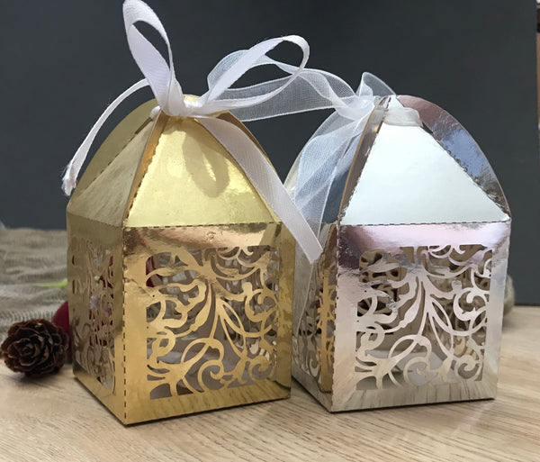 100pcs metallic laser cut wedding favor boxes,wedding gift packaging boxes,Chocolate gift boxes - Kdecoration