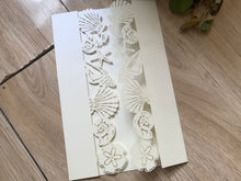 50pcs Pearl Cream Seashell Laser Cut Invitations cards,custom Laser Cut wedding invite cards,engagement invitation cards,bridal shower invitations,laser cut invite cards - Kdecoration