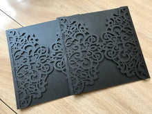 50pcs Pearl black Laser Cut Wedding Cards,Sweet 90th birthday invitations covers - Kdecoration