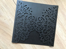 50pcs Pearl black Laser Cut Wedding Cards,Sweet 90th birthday invitations covers - Kdecoration