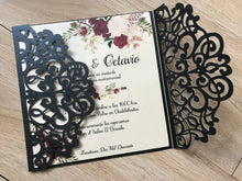 50pcs Pearl black Laser Cut Wedding Cards,Sweet 90th birthday invitations covers - Kdecoration