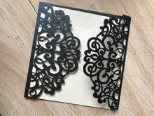 50pcs Pearl black Laser Cut Wedding Cards,Sweet 90th birthday invitations covers - Kdecoration