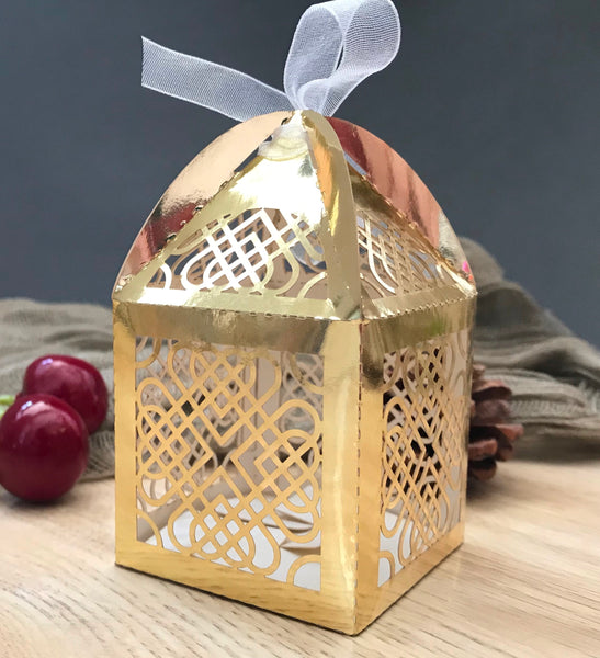100pcs hearts small wedding gift packaging boxes,chocolate gift boxes,laser cut wedding favor boxes for guests - Kdecoration