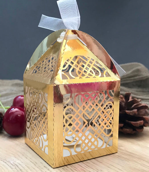 100pcs hearts small wedding gift packaging boxes,chocolate gift boxes,laser cut wedding favor boxes for guests - Kdecoration