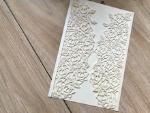 50pcs Pearl Cream laser cut wedding invitations,Laser Cut wedding Cards,Bridal Shower Invitations - Kdecoration