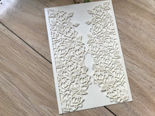 50pcs Pearl Cream laser cut wedding invitations,Laser Cut wedding Cards,Bridal Shower Invitations - Kdecoration