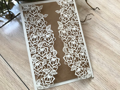 50pcs Pearl Cream laser cut wedding invitations,Laser Cut wedding Cards,Bridal Shower Invitations - Kdecoration